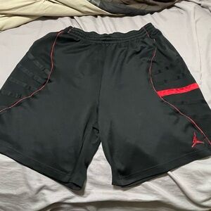 Jordan Men's Athletic Shorts in Black with Red Highlights